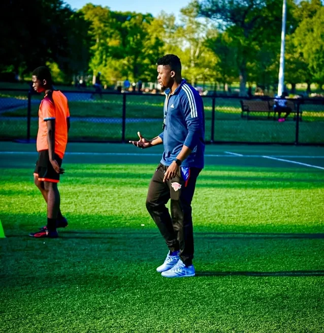 BRIYO soccer coach at a field session